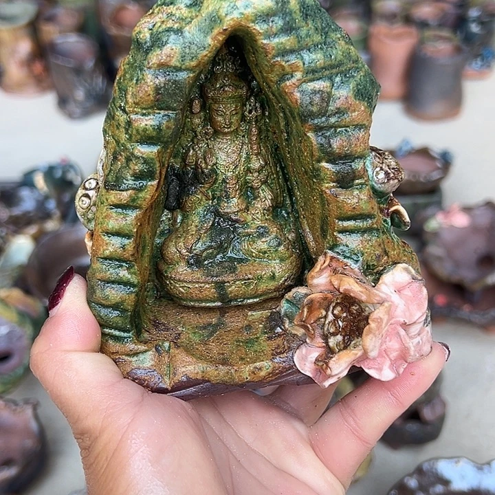 手工粗陶高温花盆