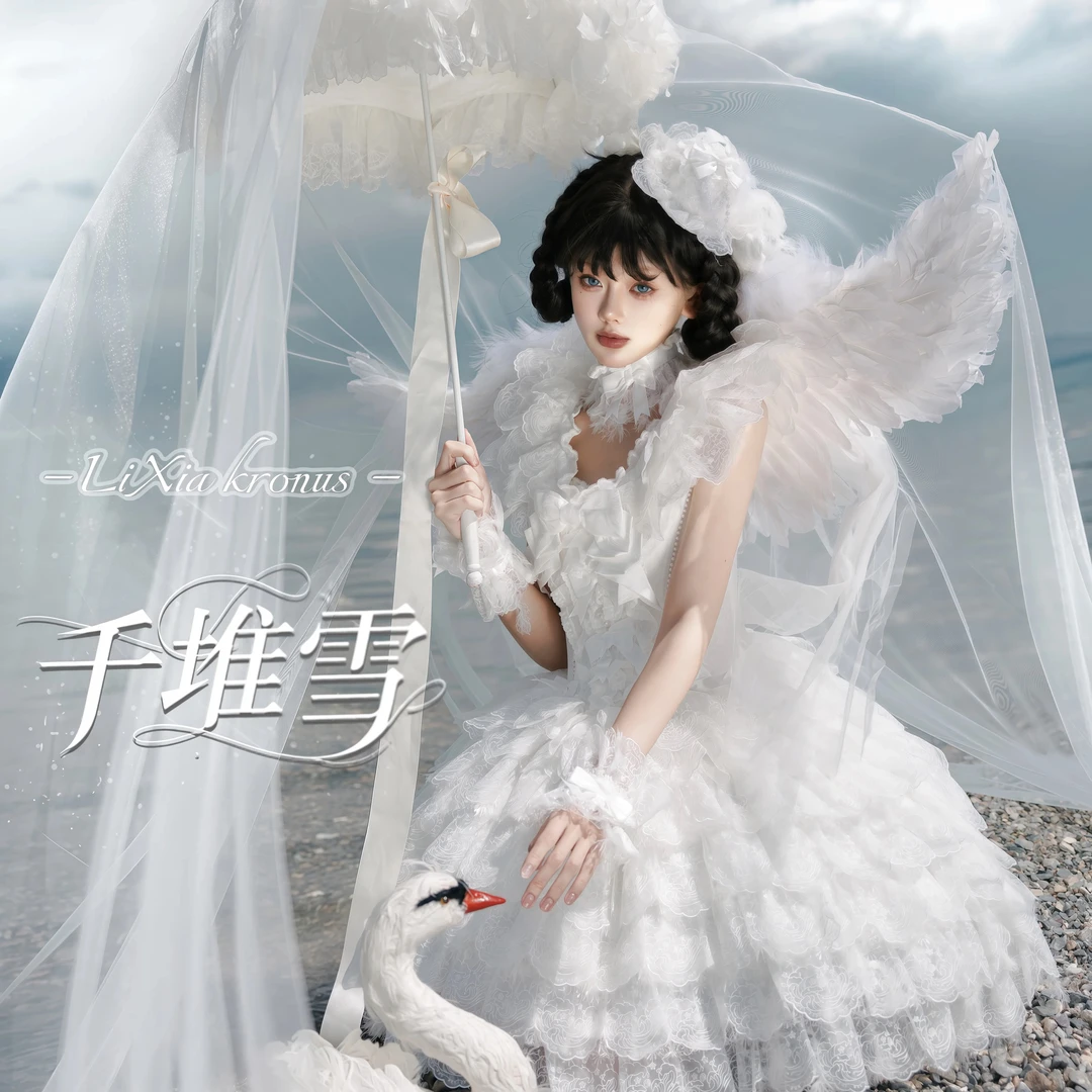 千堆雪原创设计梨夏lolita甜美小花嫁公主裙
