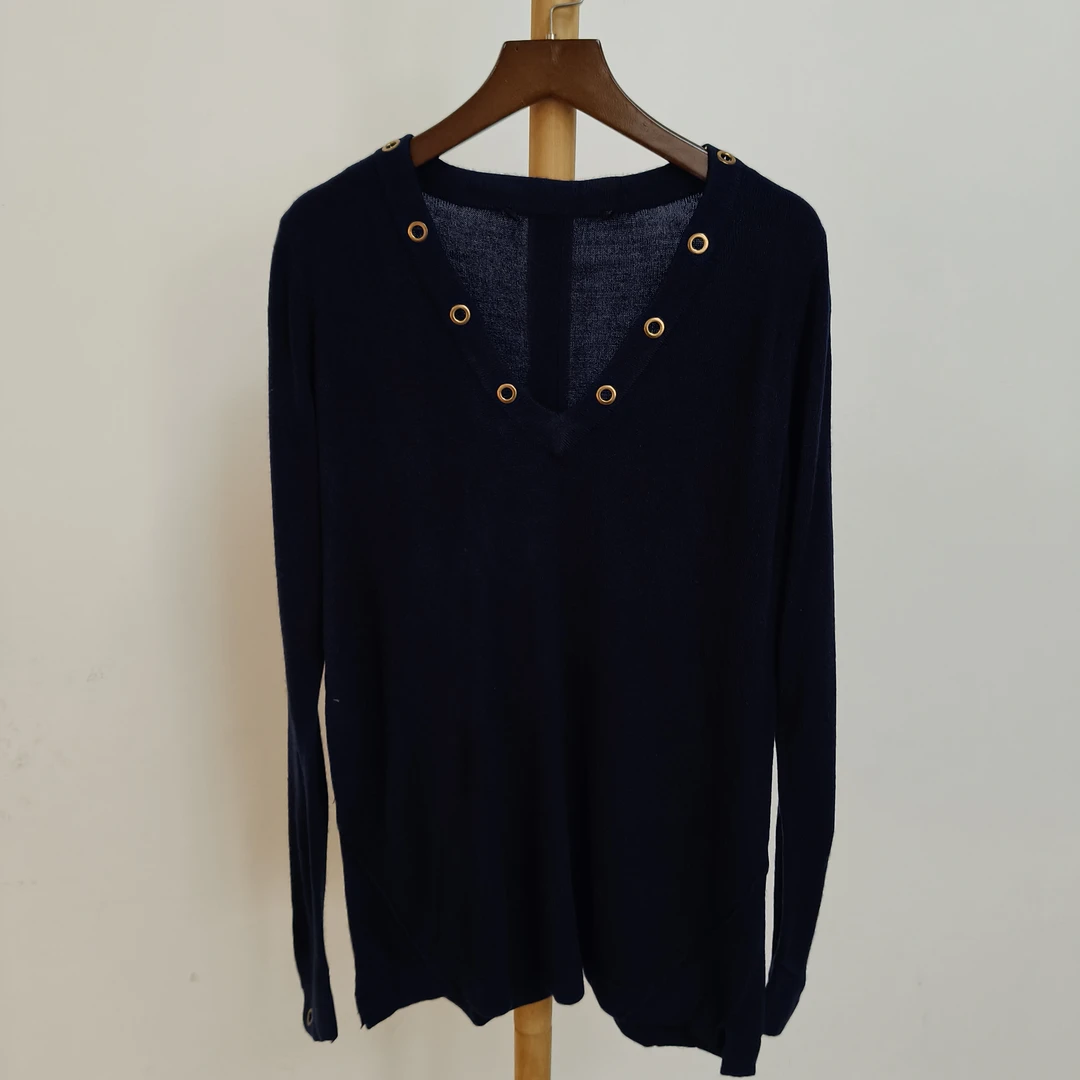 光光外贸 百搭V领毛衫秋冬针织长袖