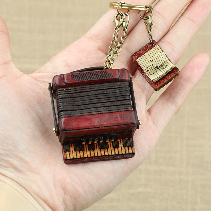 迷你手风琴钥匙扣挂件包包挂件后视镜挂件皮具挂件纯手工牛皮制作