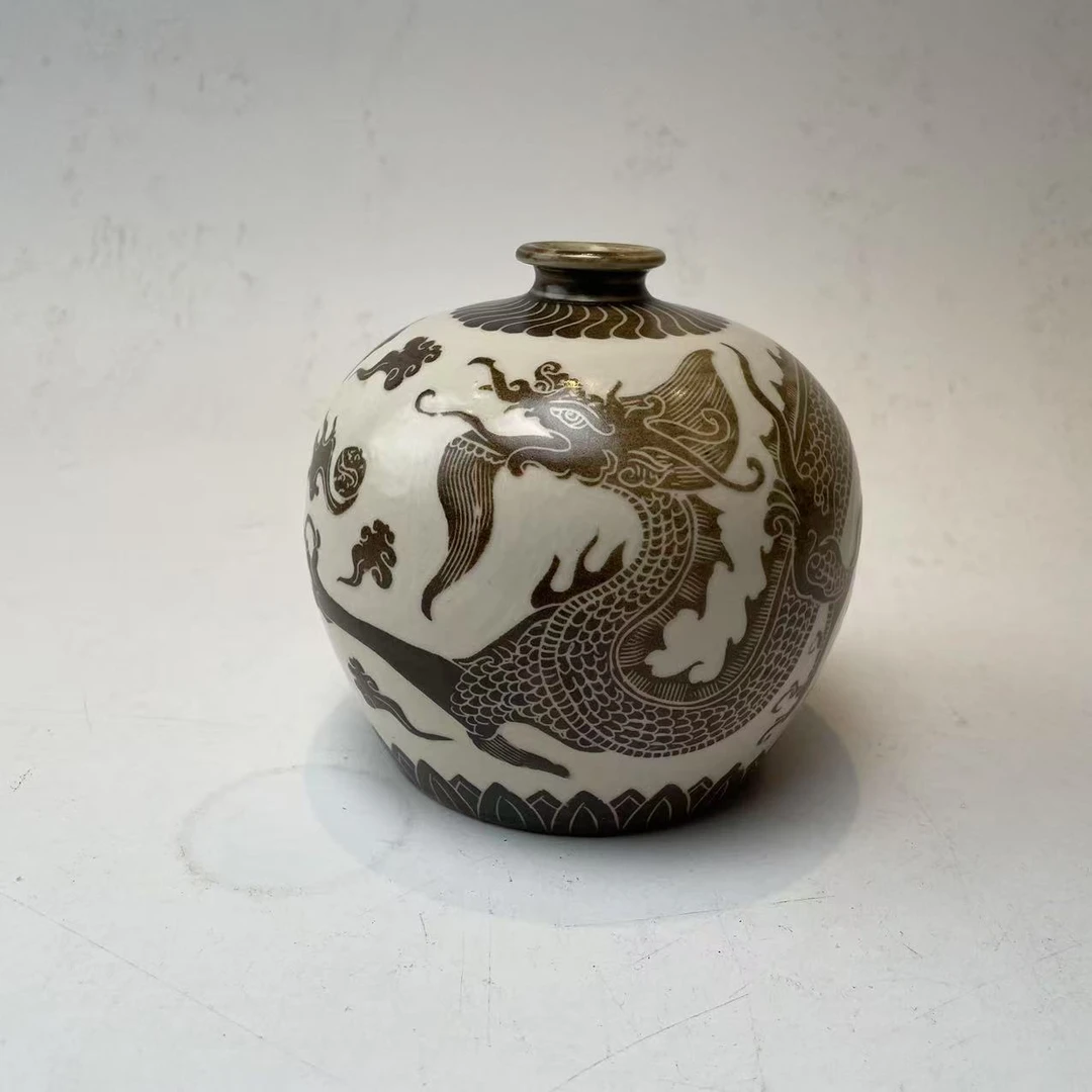 以前褐彩龙纹定窑水盂BY12X0210