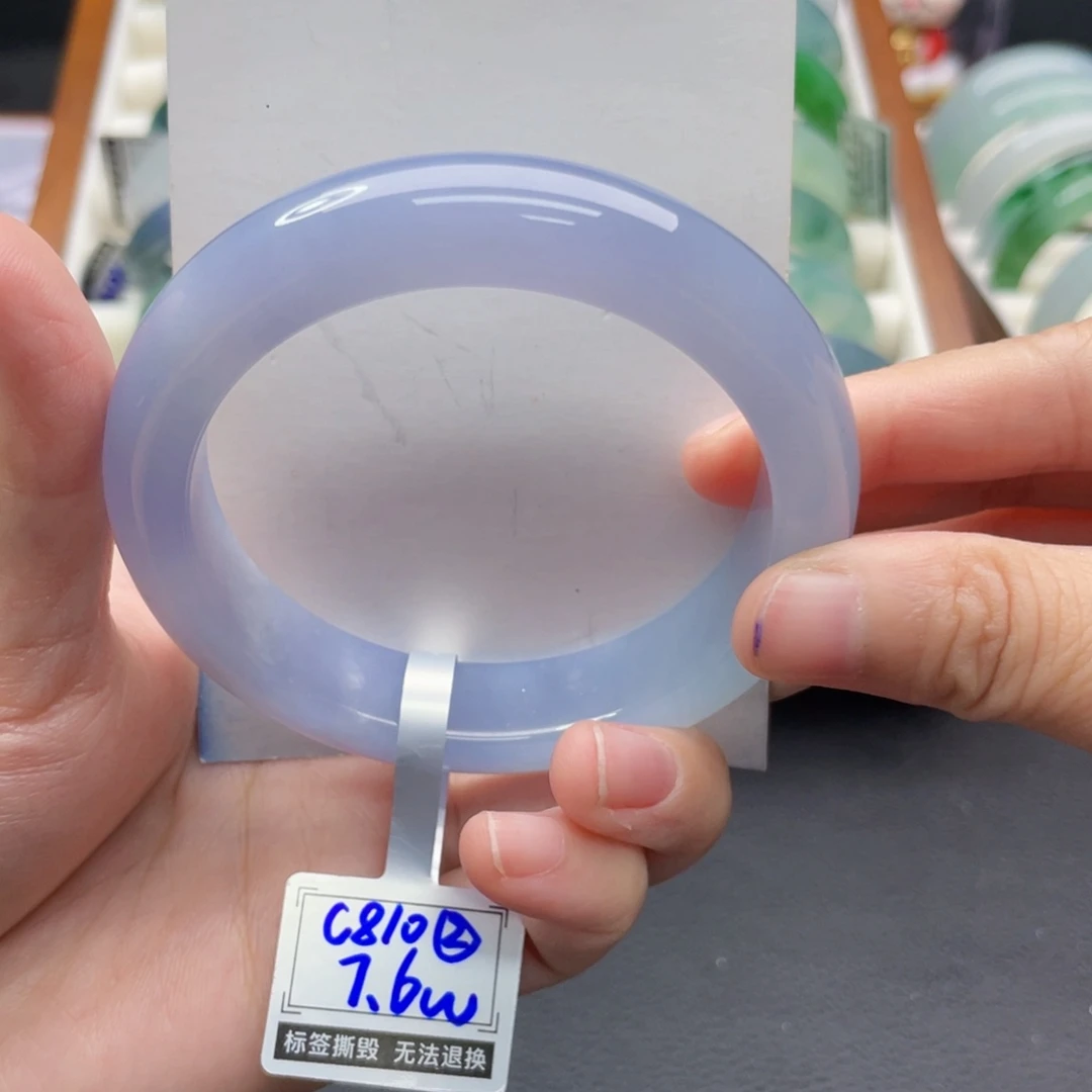 翡翠手镯未镶嵌55满紫