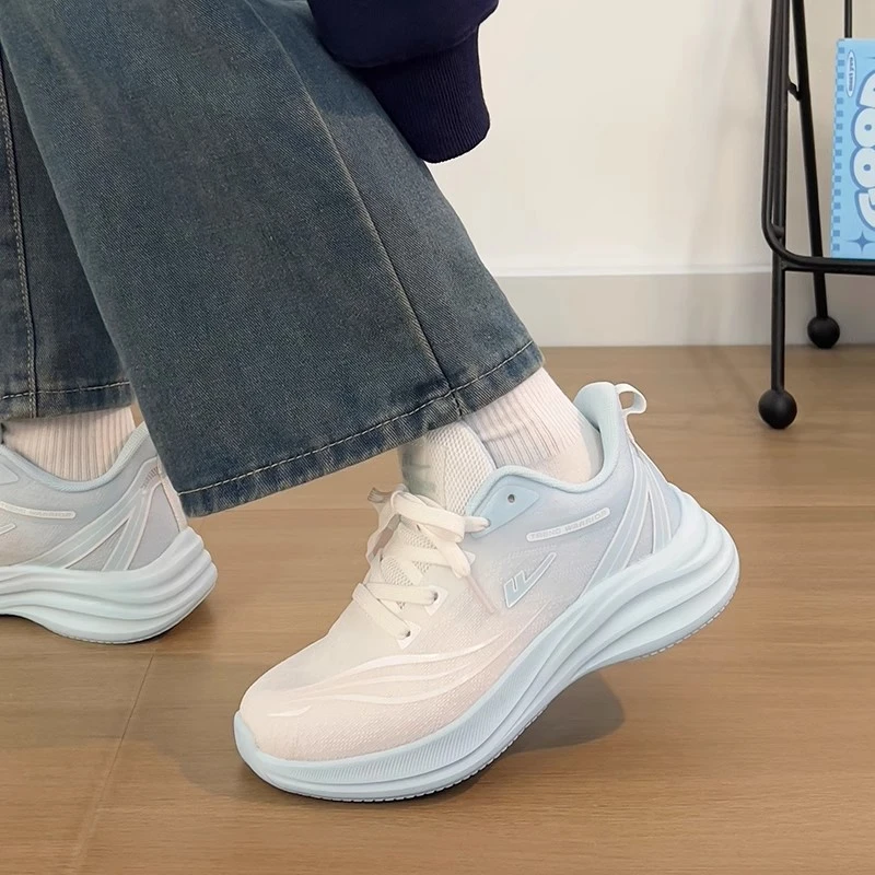 回力女鞋渐变网面透气运动跑步鞋爆款学生跑鞋软底防滑轻便休闲鞋