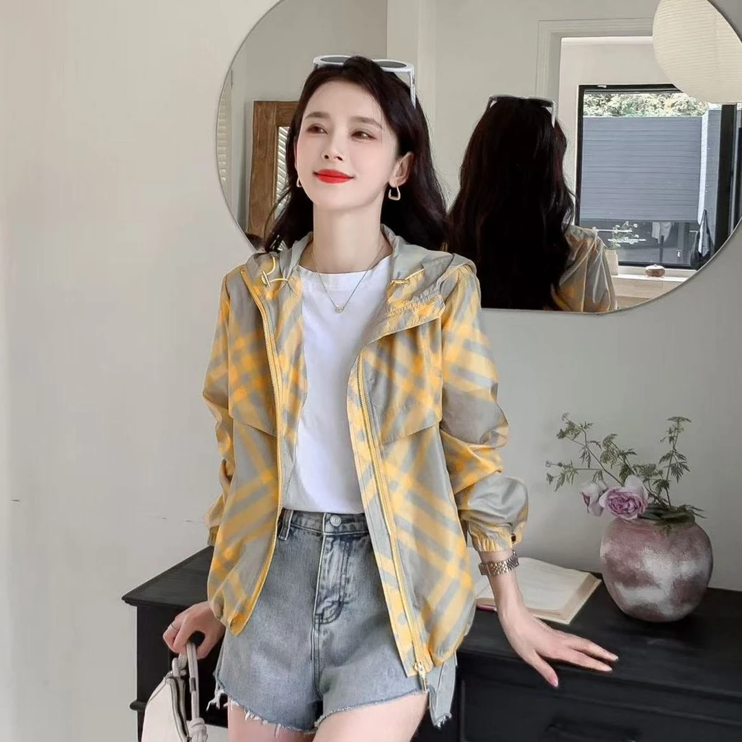 英伦风女外套格子防晒衣176379