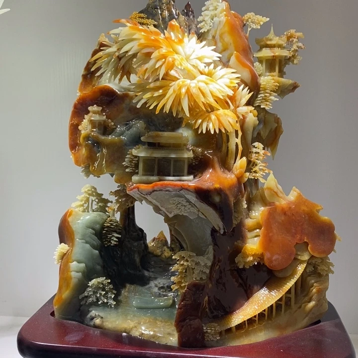 未镶嵌蛇纹石玉（覆膜）珠宝奇石