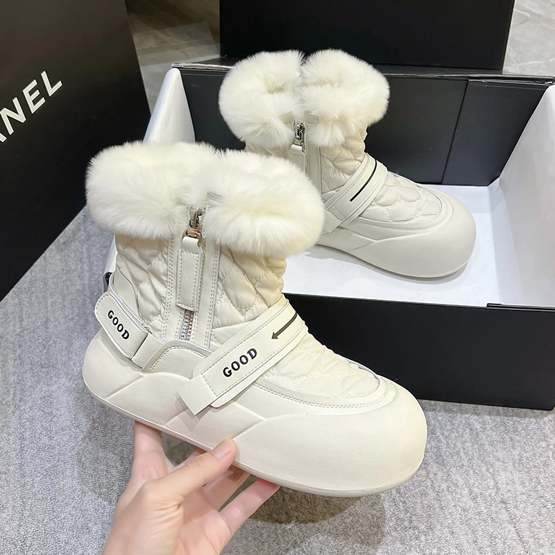 网红雪地靴女冬季加绒加厚棉鞋韩版百搭厚底短筒靴子防水保暖棉靴