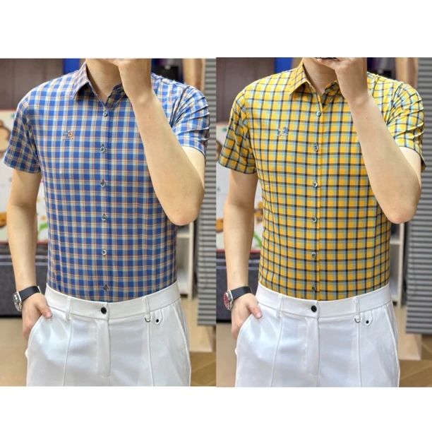 小雨男装｜3530 高奢定制新品浅色格版时尚修身衬衫H