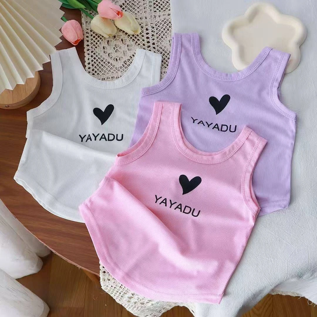 2025新款女童背心夏装洋气儿童吊带无袖上衣薄款宝宝百搭背心