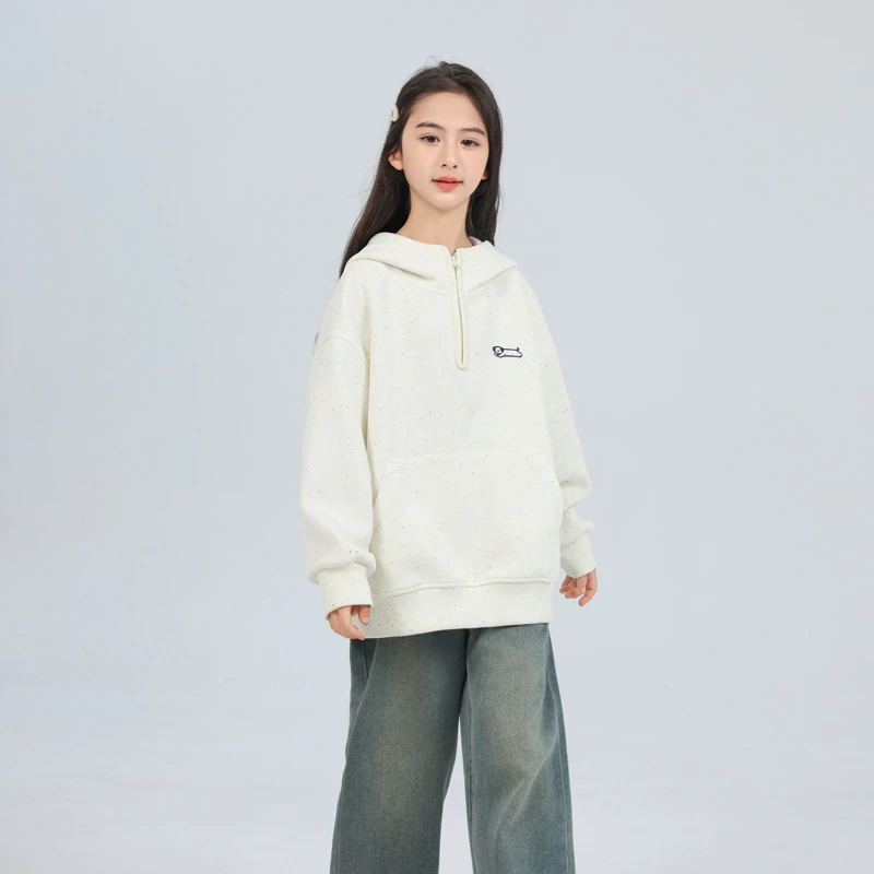 1827女童卫衣春装儿童高品质独特洋气时髦大童女孩春秋款连帽上衣