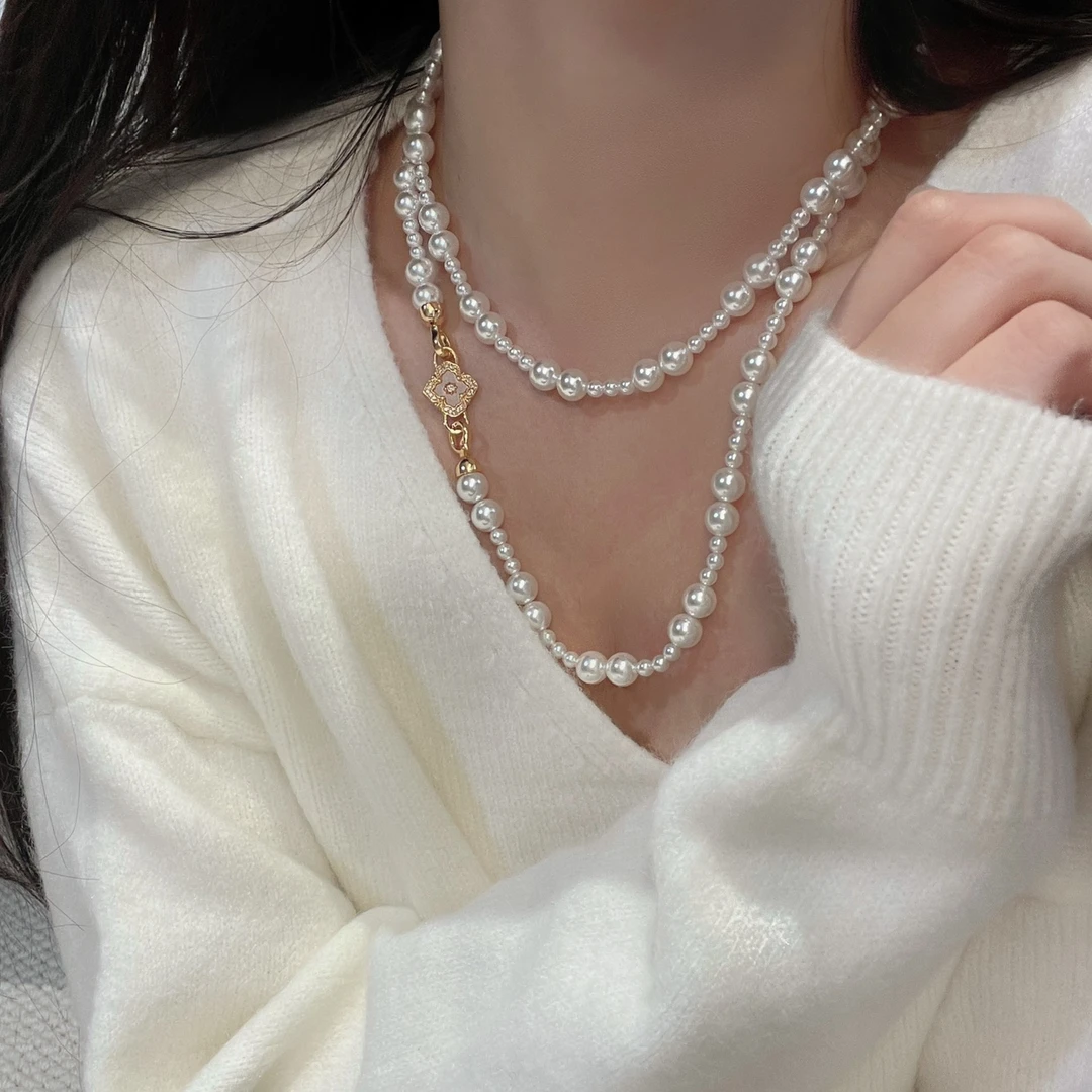 铜合金仿珍珠项链 「恋曲1990」满天星珍珠项链轻奢小众设计高级感