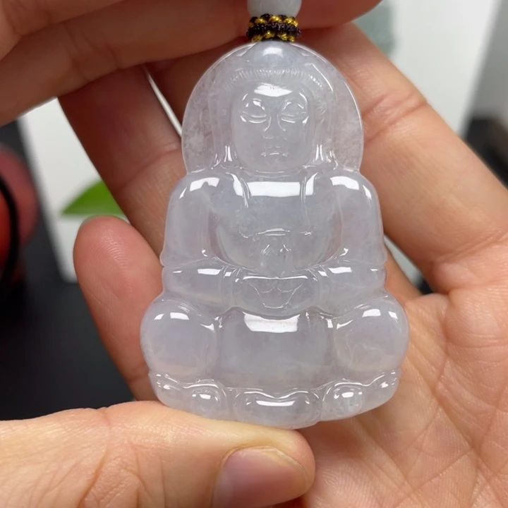 翡翠未镶嵌颈饰天然缅甸翡翠A货观音76号