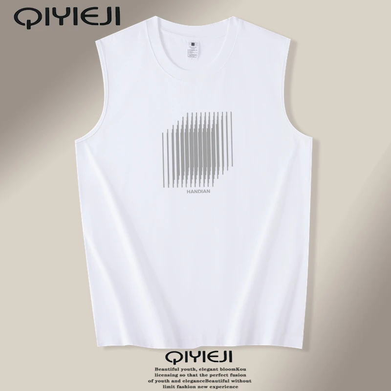 无袖外穿棉背心男夏季潮牌纯棉坎肩短袖休闲打底t恤美式宽松上衣