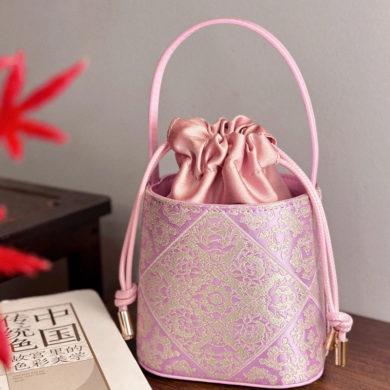 迷你水桶包 玲珑娇新中式束口小包国风手提单肩斜挎女包2025新款