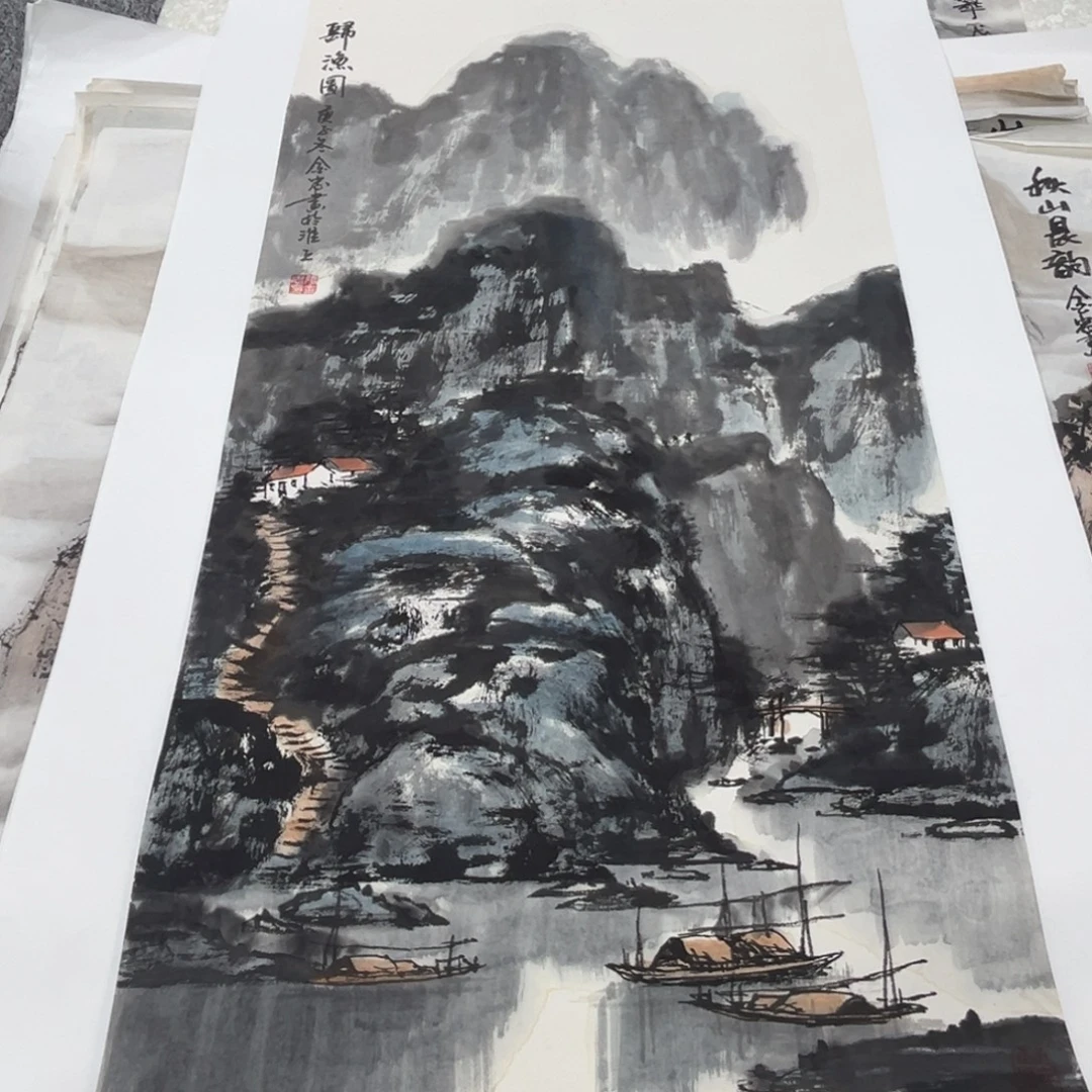 国画绘画作品多次