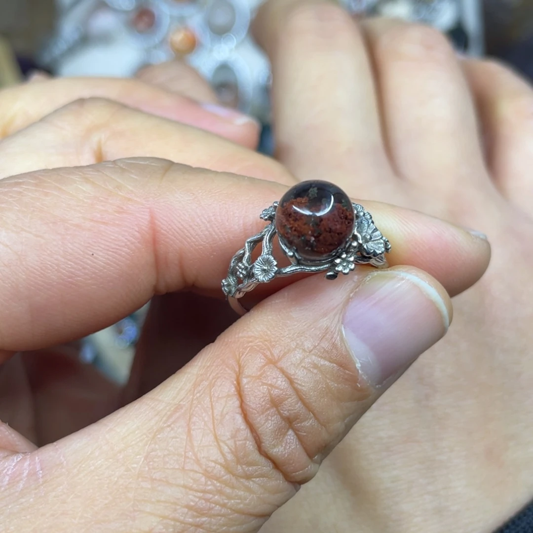 【闪购商品】银S925镶嵌珠宝半成品水晶戒指