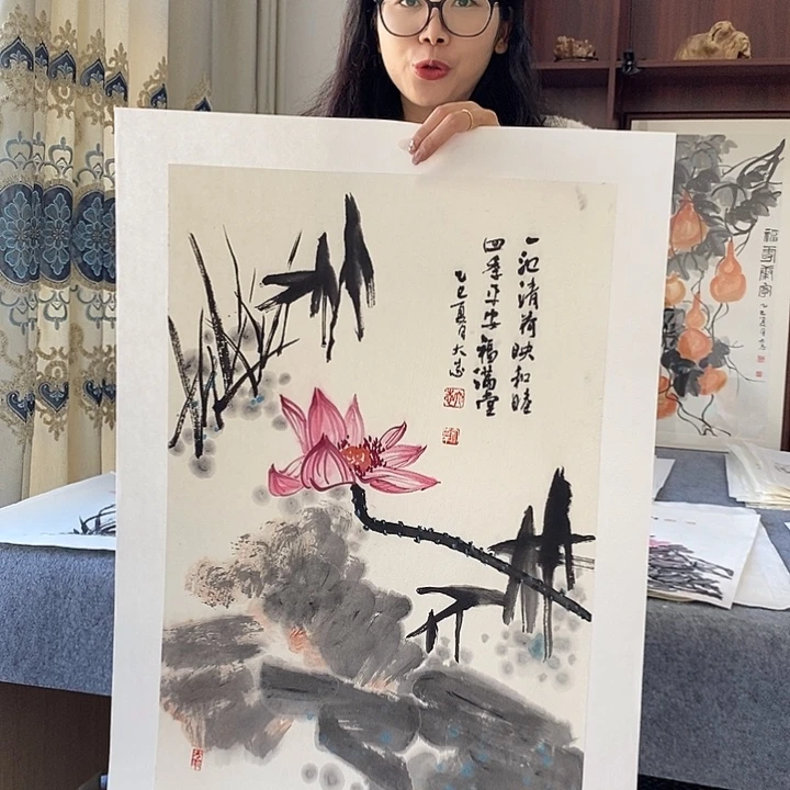 国画纯手绘国画写意作品43*63