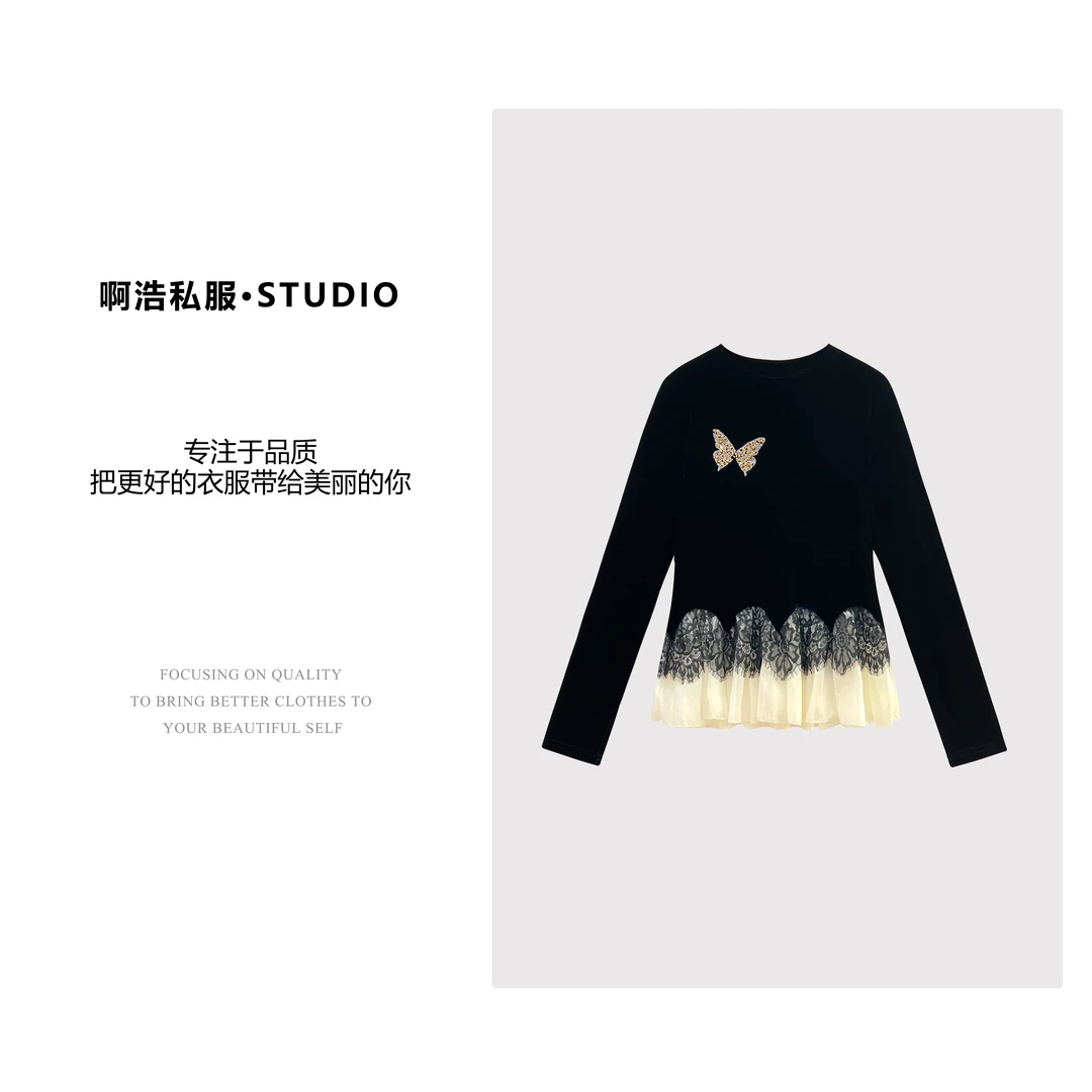 【啊浩私服】冬季新款时尚烫钻休闲百搭上衣#ZY6687