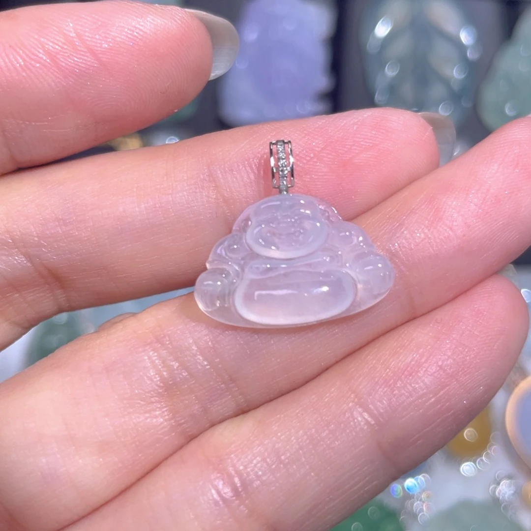 颈饰18K金镶嵌翡翠翡翠