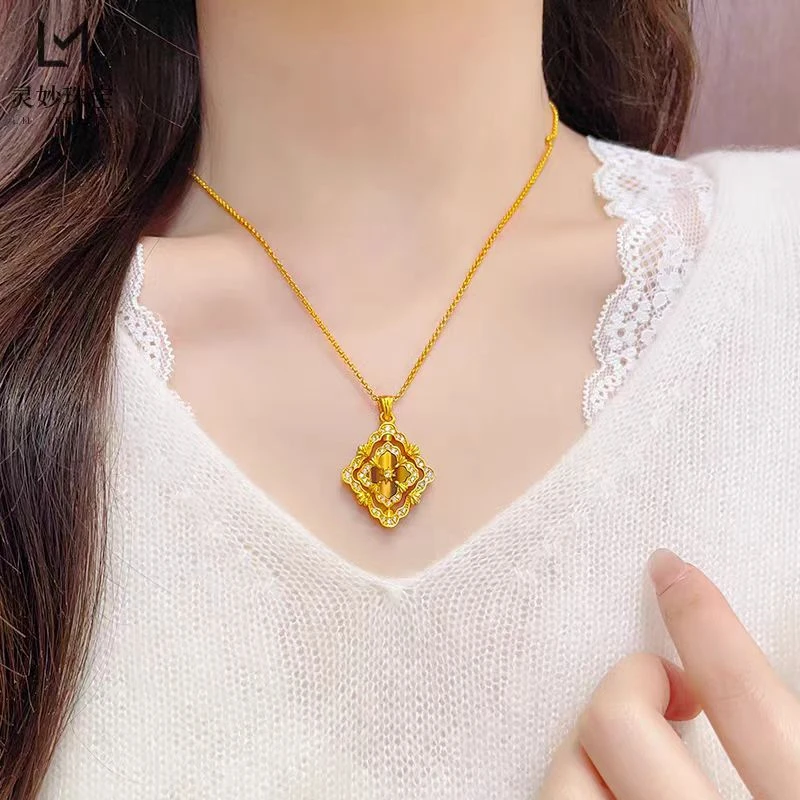 四叶花项链 D 金色 26-52