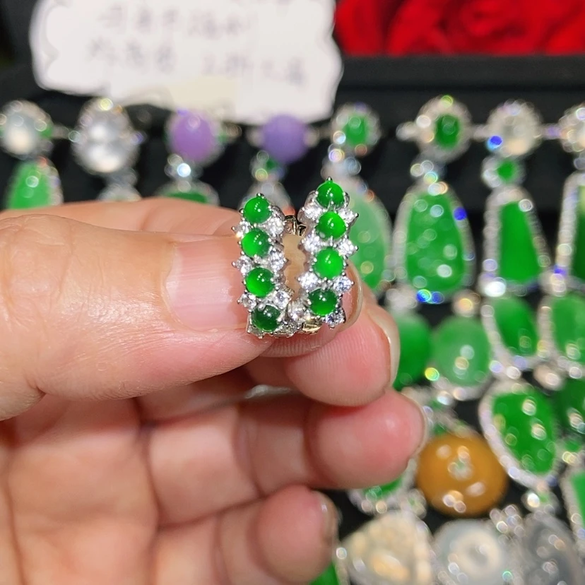 【闪购商品】翡翠未镶嵌耳饰天然翡翠