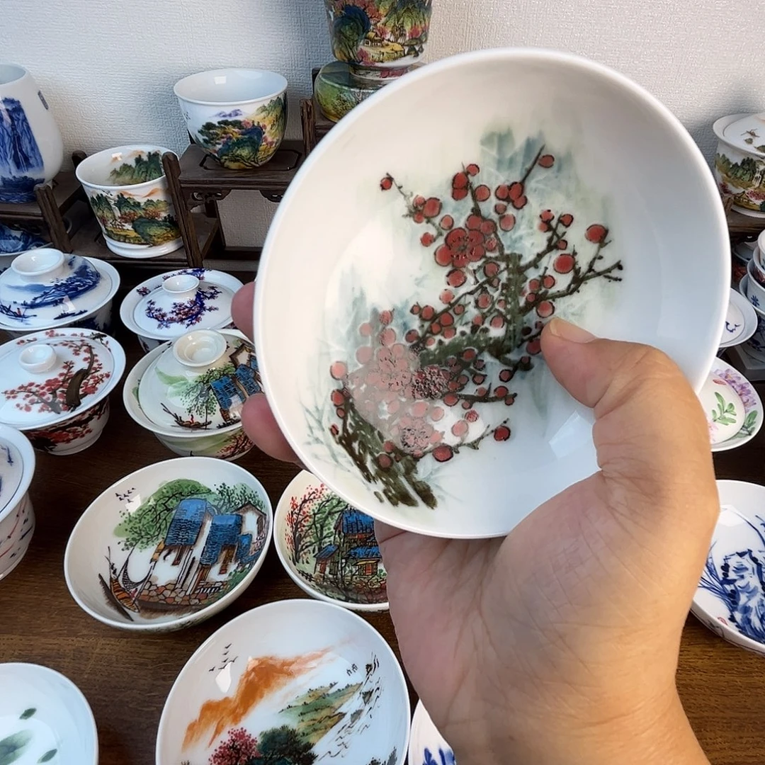 忠意堂釉下彩雪梅微瑕不退