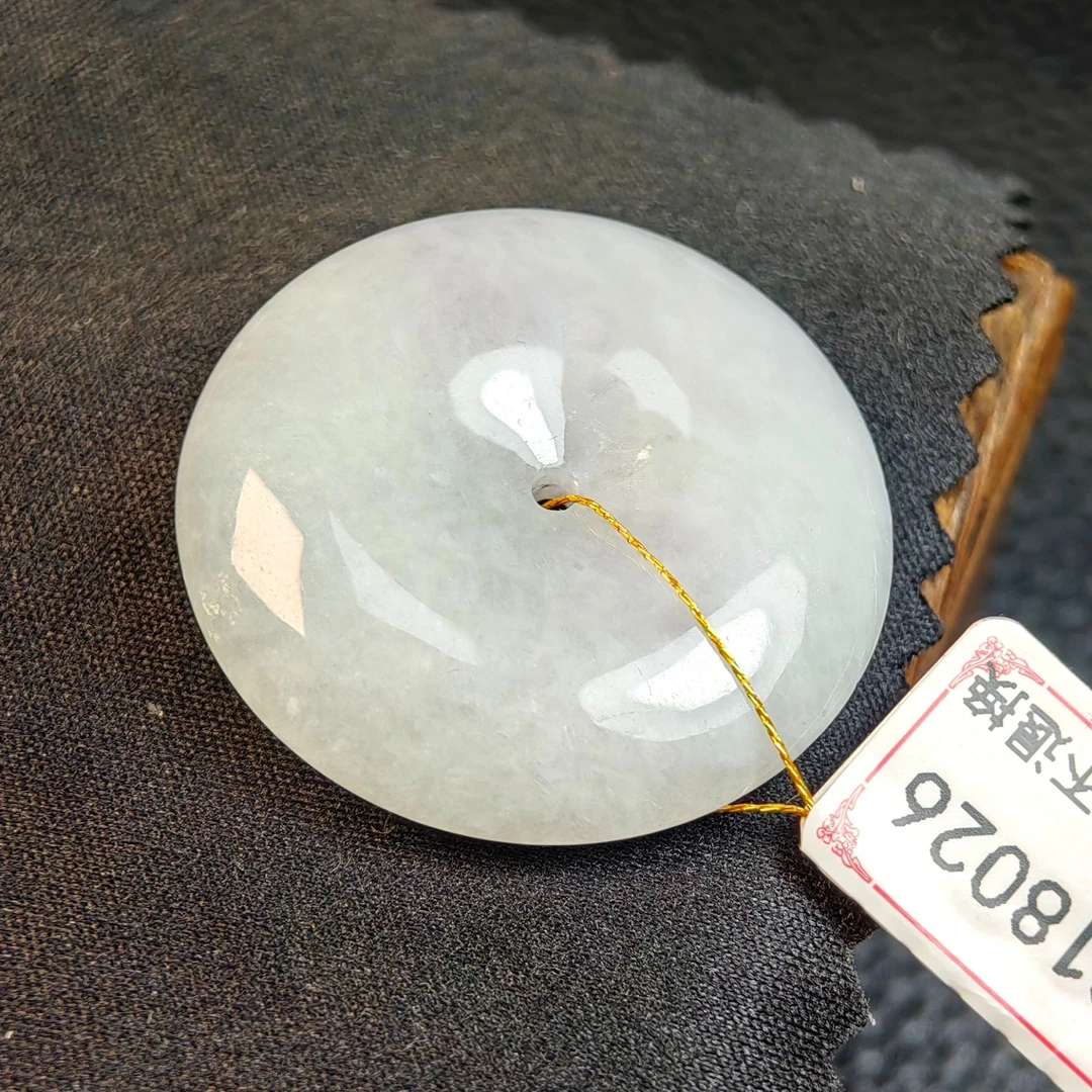 紫罗兰翡翠平安扣尺寸约32.8*7.2mm