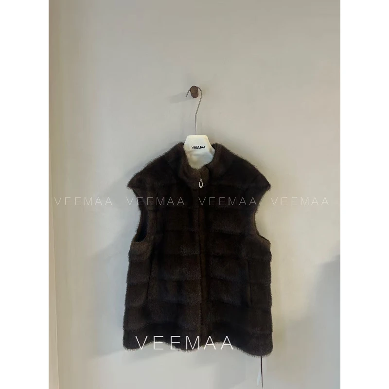 【Veemaa】琥珀马夹  定制款百搭显瘦咖色马夹 衣长71cm