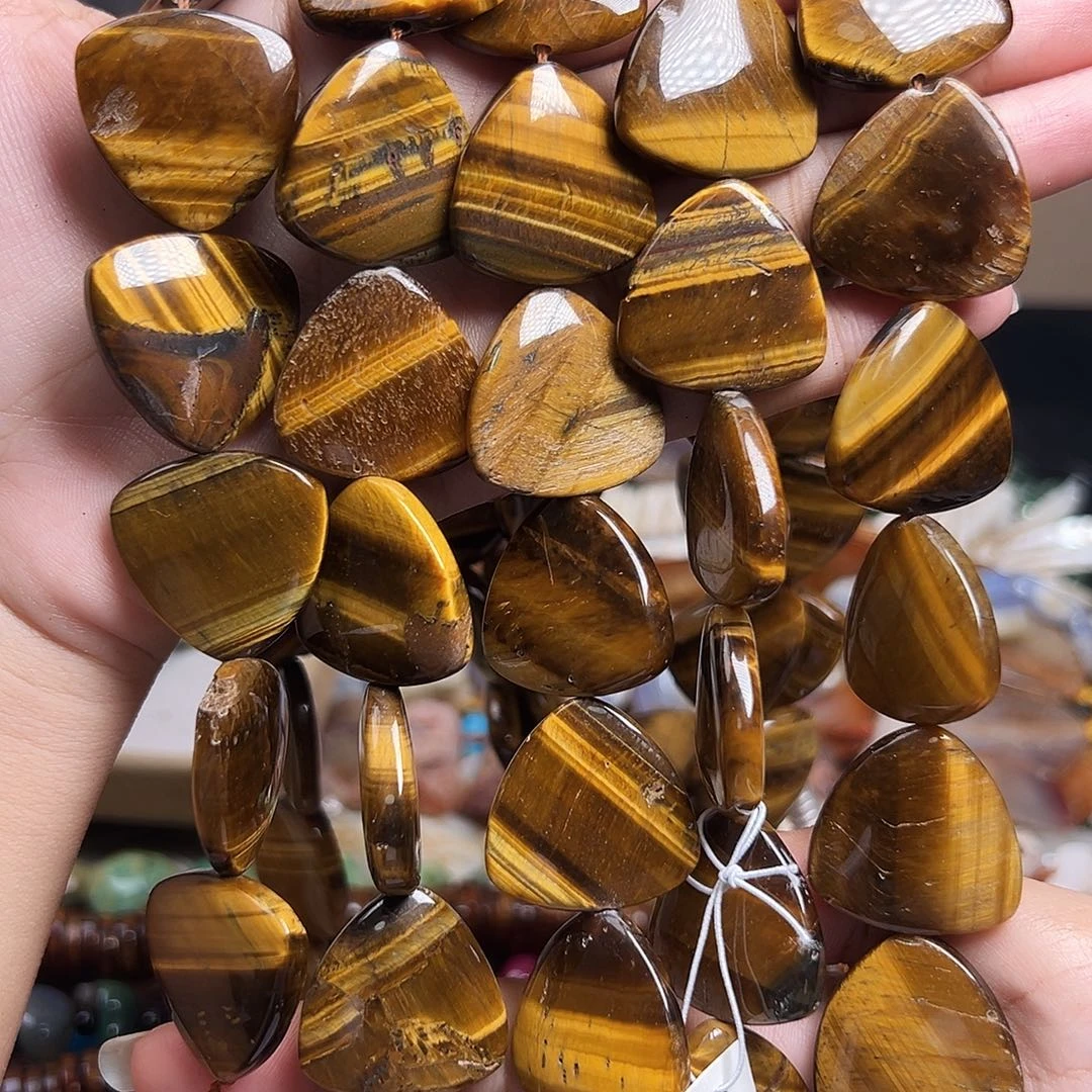 玛瑙/玉髓合金珠宝半成品J479虎眼石25m/1条