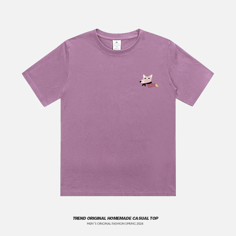 小狐狸短袖t恤夏季港风宽松休闲透气男女同款体恤衫潮