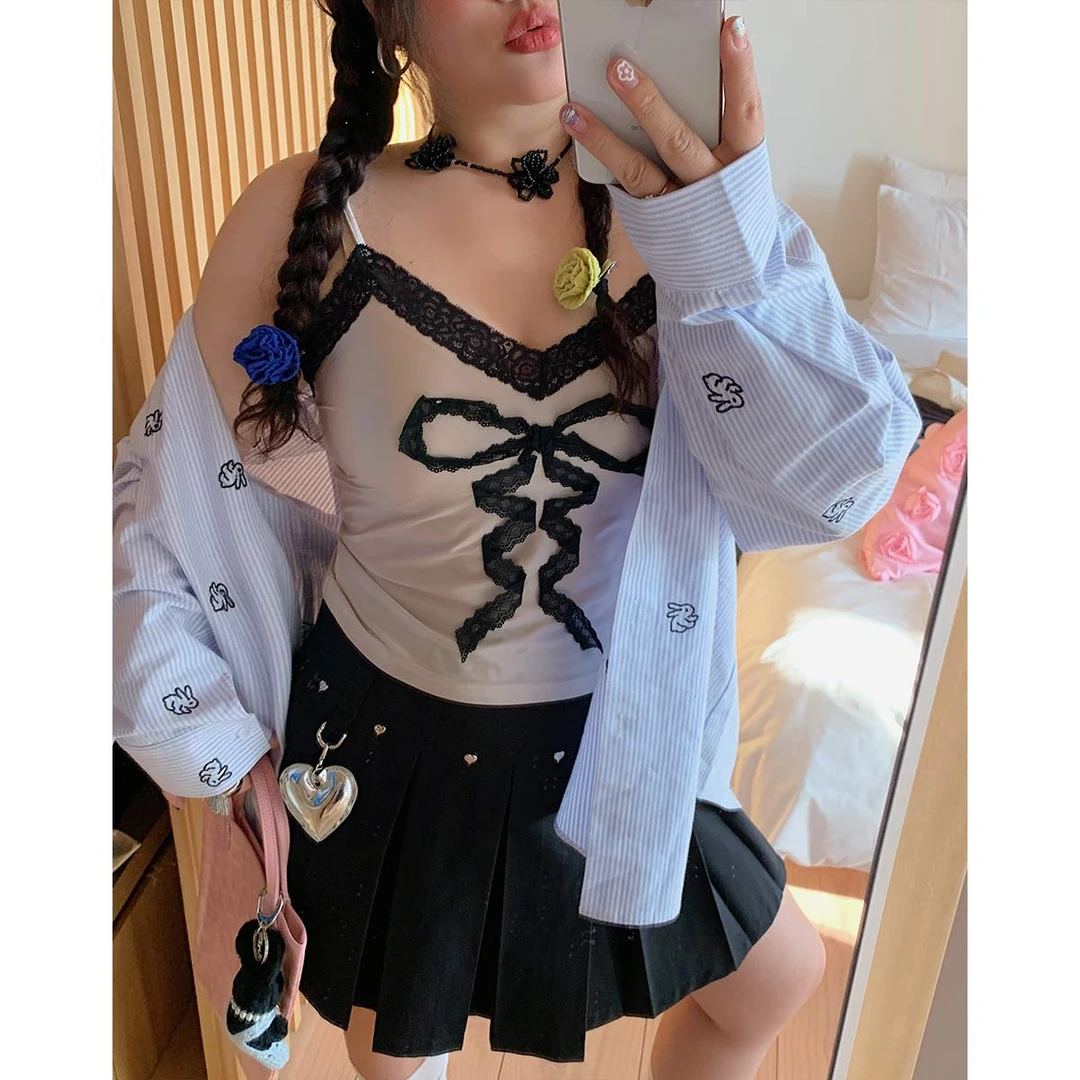 Dazi金大支 蝴蝶结撞色吊带女背心0103/0124