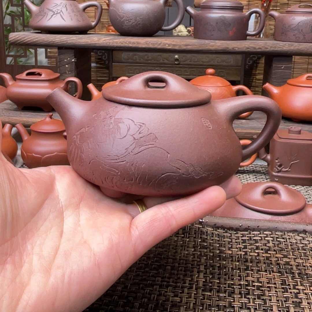 紫砂茶壶宜兴原矿紫砂手工制全200