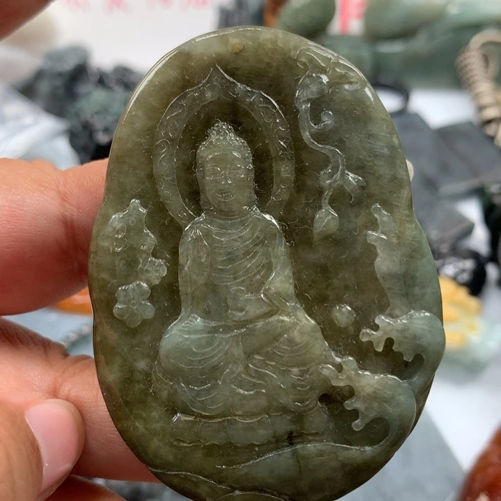 翡翠颈饰未镶嵌保真天然A货翡翠