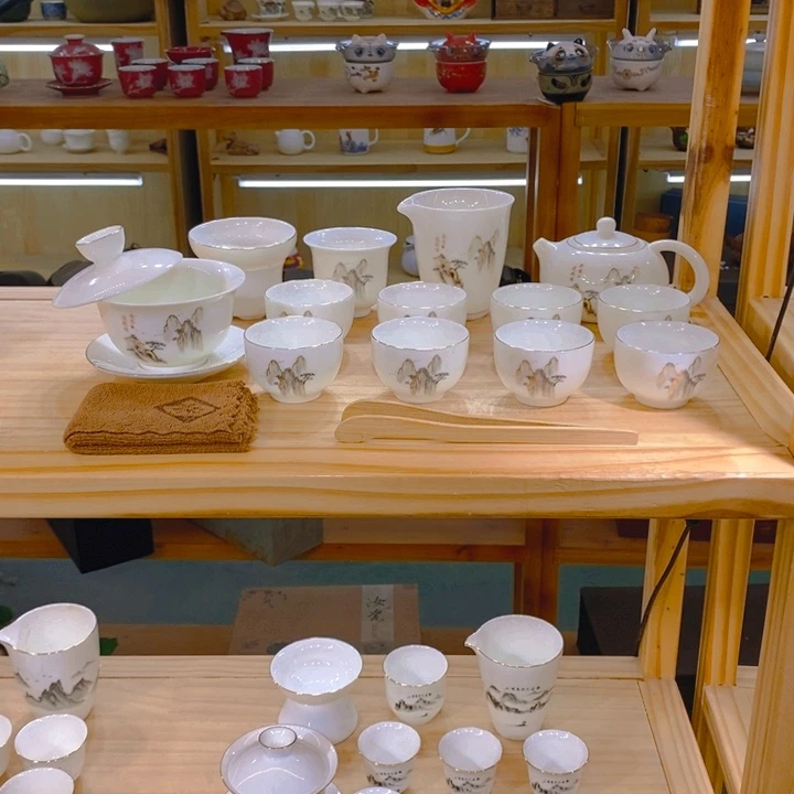 【不止】羊脂玉瓷茶具套装