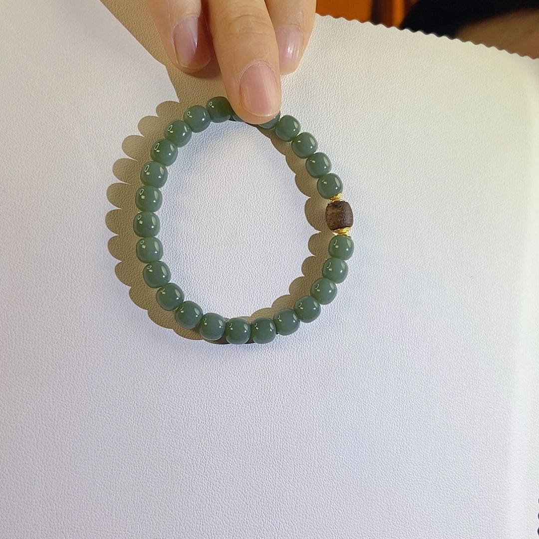 18K金镶嵌手链和田玉