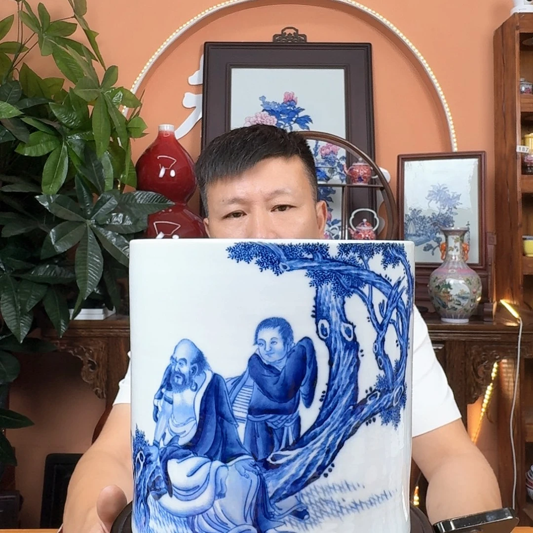 景德镇陶瓷景德镇陶瓷手工笔筒