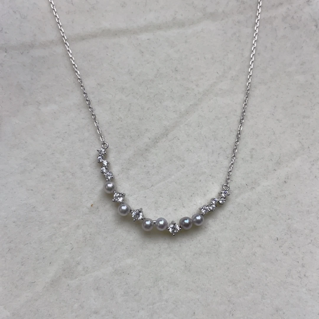 项链海水珍珠银S925镶嵌