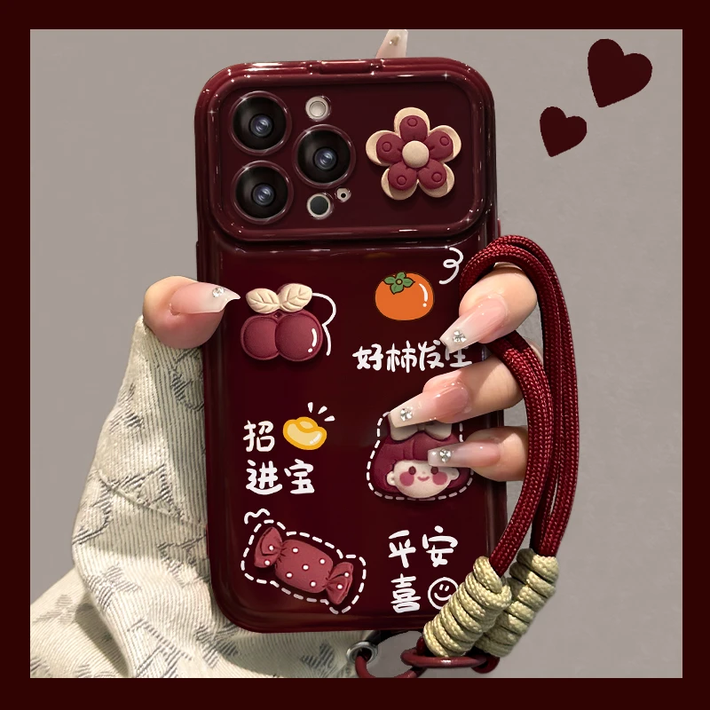 好柿发生适用于oppo/vivo/华为/小米/苹果翻盖镜子壳防摔手机壳