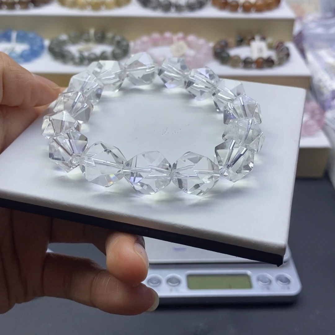 水晶手链未镶嵌⁎****白水晶钻石面13