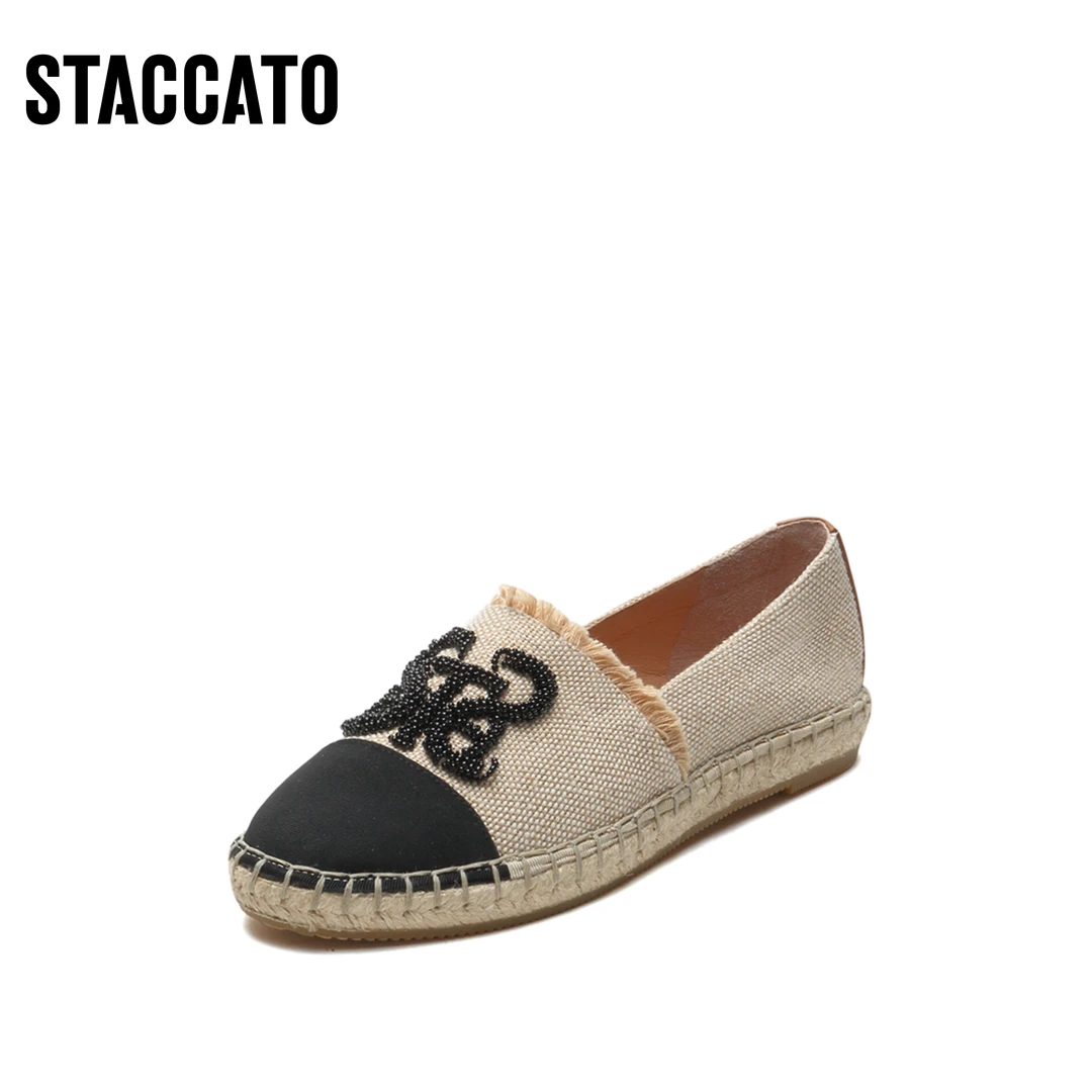 思加图2025春季新款渔夫鞋小香风一脚蹬鞋女休闲鞋平底鞋9UA76AA5