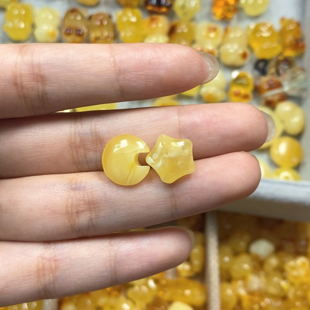 未镶嵌琥珀珠宝奇石星星月亮
