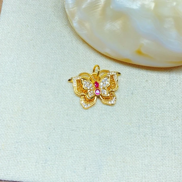 吊坠 D0569黄色双层蝴蝶吊坠多样性发货47899