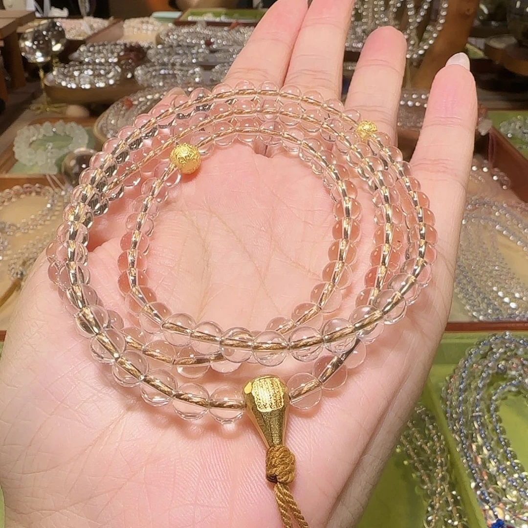 Y***a未镶嵌手串水晶天然白水晶全净体108颗