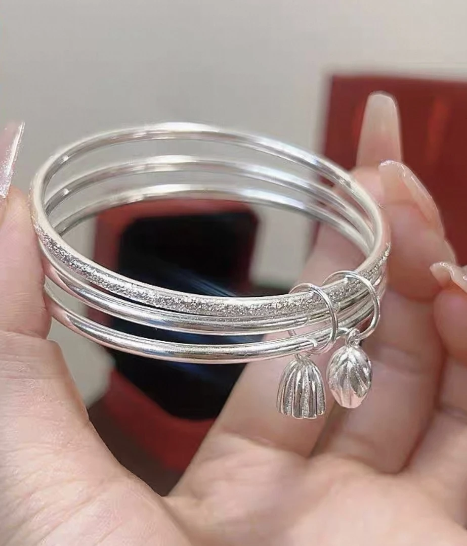 足银手镯 63号链接 【三生三世】足银999.9 清库存带证书礼盒包装