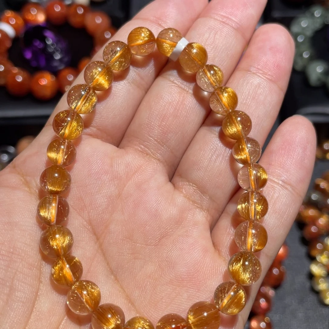 水晶手链未镶嵌金发晶7mm