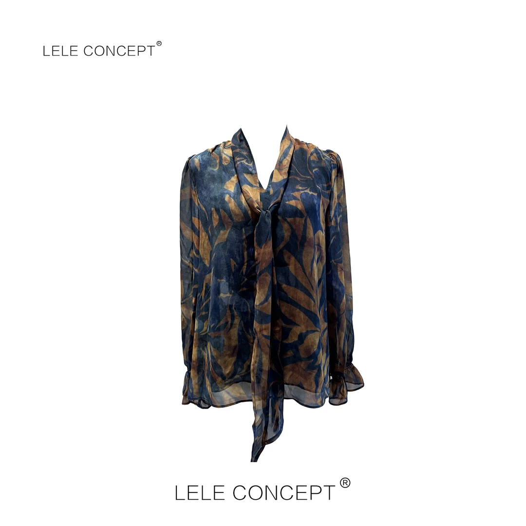 LELE CONCEPT丨【时光珐琅】飘带老花衬衫FC25C0091W