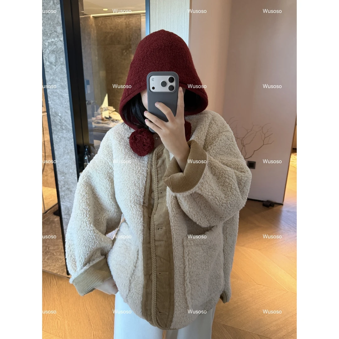 私服｜米杏色毛绒外套｜均码