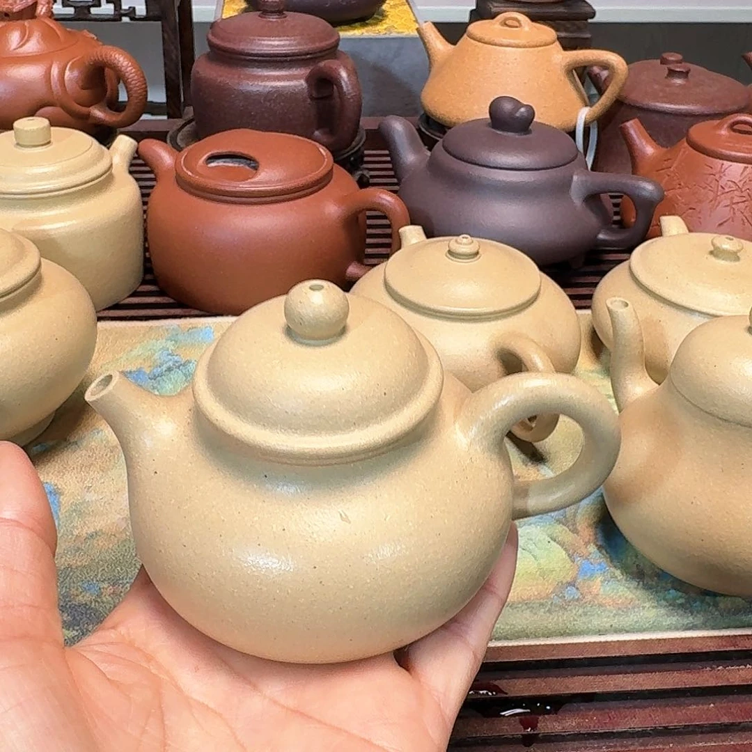 紫砂茶壶本山绿泥半手工微暇