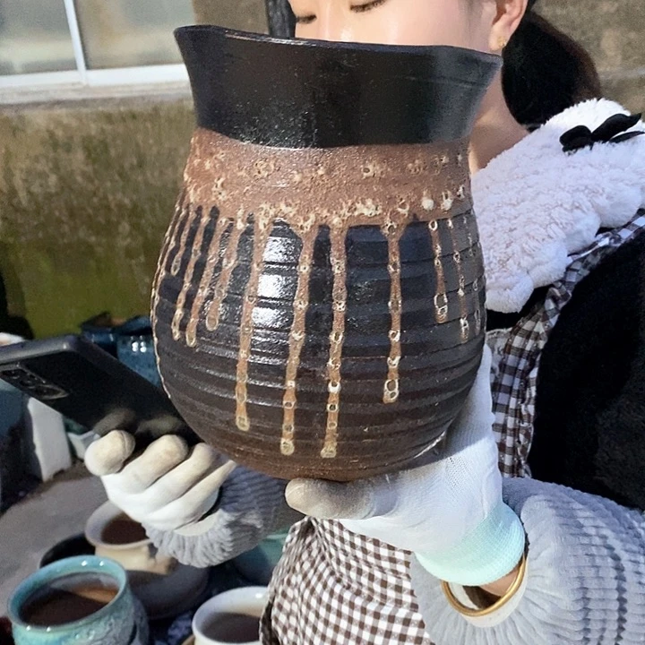 紫砂花盆瑕疵口15高20