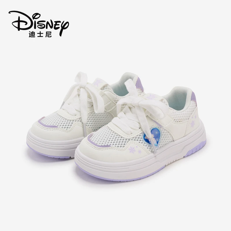 Disney/迪士尼 2025新款夏季儿童透气单网板鞋女童鞋子软底小白鞋