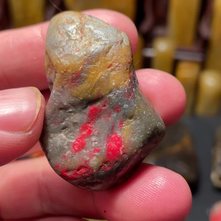 印石昌化石软地田黄鸡血挂件